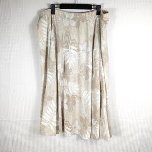 Binder Sportswear 36 Beige Floral Skirt Made USA Elastic Waist Modest Midi